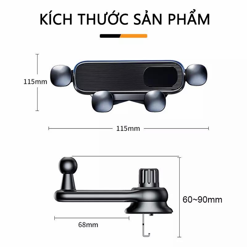Giá đỡ điện thoại di động trên ô tô Seametal trọng lực, kẹp thông gió cho mobi