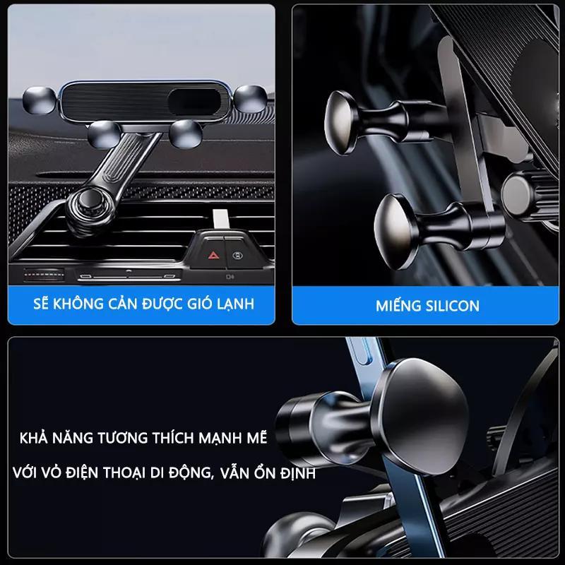 Giá đỡ điện thoại di động trên ô tô Seametal trọng lực, kẹp thông gió cho mobi
