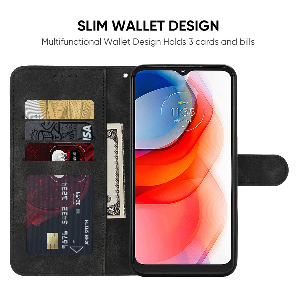 Vỏ Cho Motorola Moto G Play 2021 Flip Cover Ví Từ Tính Mờ Mềm Bao Da Điện Thoại Đựng Thẻ Bỏ Túi Silicone Tpu Ốp Lưng Chống Sốc