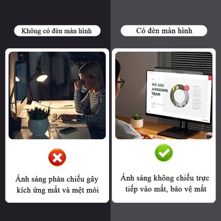 CANMEIJIA Màn hình máy tính LED LED Thanh đèn treo 3 màu Đèn đọc sách bàn cong Điều chỉnh độ sáng vô cấp RGB PC Máy tính xách tay Chiếu sáng màn hình cho trò chơi văn phòng