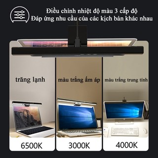 CANMEIJIA Màn hình máy tính LED LED Thanh đèn treo 3 màu Đèn đọc sách bàn cong Điều chỉnh độ sáng vô cấp RGB PC Máy tính xách tay Chiếu sáng màn hình cho trò chơi văn phòng