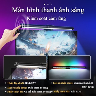CANMEIJIA Màn hình máy tính LED LED Thanh đèn treo 3 màu Đèn đọc sách bàn cong Điều chỉnh độ sáng vô cấp RGB PC Máy tính xách tay Chiếu sáng màn hình cho trò chơi văn phòng