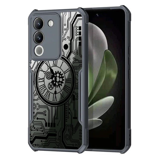 Ốp Lưng Cơ VIVO Y400 Y200 Pro GT Y200E Y100 Y78 Y36 Y35 Y29 Y27 Y17S Y16 Y15C Y01 Y02S Y04 Y22S Y29S Y22 4G 5G Vỏ Trong Suốt Túi Khí Chống Sốc Phong Cách Kim Loại