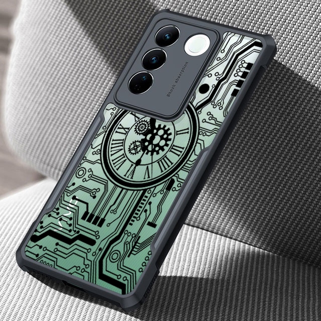 Ốp Lưng Cơ VIVO Y400 Y200 Pro GT Y200E Y100 Y78 Y36 Y35 Y29 Y27 Y17S Y16 Y15C Y01 Y02S Y04 Y22S Y29S Y22 4G 5G Vỏ Trong Suốt Túi Khí Chống Sốc Phong Cách Kim Loại