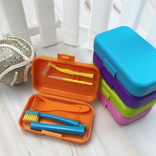 Hộp đựng bàn chải đánh răng di động Chỉnh nha Dụng cụ vệ sinh răng miệng Bộ dụng cụ kẽ răng Bàn chải lưỡi Cạp du lịch Bàn chải đánh răng Làm trắng răng
