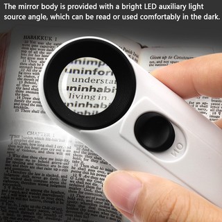 Đèn LED 40x21mm Kính lúp cầm tay Kính hiển vi Loupe Loupe Trang sức Loupe Bảng PCB Dụng cụ sửa chữa Pin không bao gồm