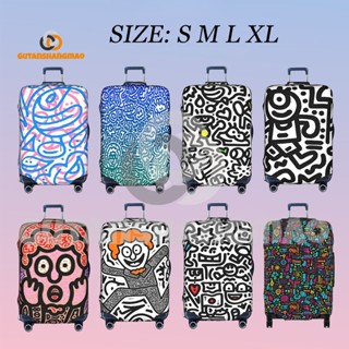 MR DOODLE Du Lịch Hành Lý Spandex Co Giãn Vali Bao Bảo Vệ Chống Bụi Vỏ Chống Thấm Nước Phù Hợp Với 18-32 Inch Lớn