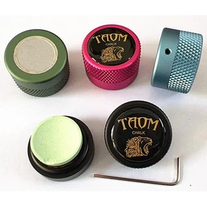 Bể bơi cue phấn giữ hồ bơi cue snooker phụ kiện phấn kim loại hộp tròn snooker cue phấn