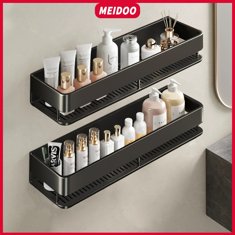 Ảnh MEIDOO Giá đựng đồ trong phòng tắm, giá đựng đồ treo tường không đục lỗ, có khả năng chịu lực mạnh 1