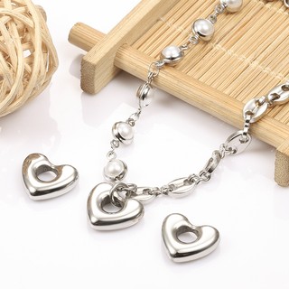 Thép không gỉ Rỗng Tình Yêu Mặt Dây Chuyền Hình Trái Tim Quyến Rũ Tự Làm Handmade Vòng Tay Vòng Cổ Phụ Kiện Trang Sức Vật Liệu