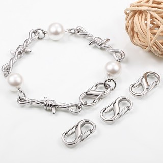 Đánh Bóng Thép Không Gỉ Khóa Chữ S Hai Đầu Khóa Lò Xo Tự Làm Trang Sức Vòng Tay Vòng Cổ Phụ Kiện