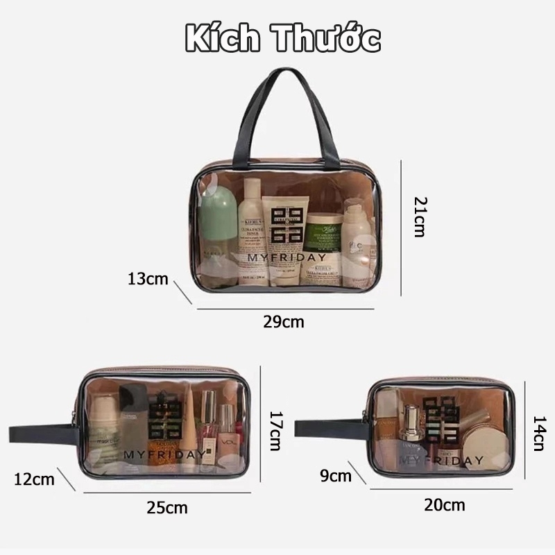 MAANGE Túi đựng mỹ phẩm du lịch trong suốt chống nước 0311