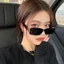 Bounce Di Retro Kính râm gọng nhỏ Instagram Ảnh đường phố phổ biến Hình lõm Kính râm phân cực chống tia cực tím cho nam và nữ