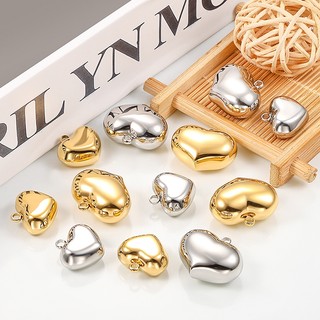 Được đánh bóng bằng thép không gỉ Tình yêu Mặt dây chuyền vàng 18k Quyến rũ tự làm Trang sức Vòng cổ Vòng tay Mặt dây chuyền hình trái tim rỗng