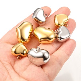 Được đánh bóng bằng thép không gỉ Tình yêu Mặt dây chuyền vàng 18k Quyến rũ tự làm Trang sức Vòng cổ Vòng tay Mặt dây chuyền hình trái tim rỗng