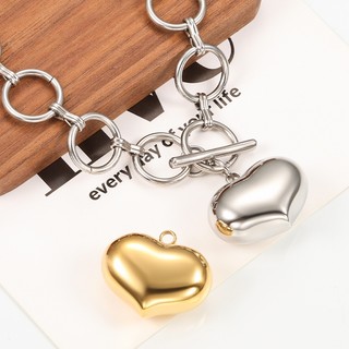 Được đánh bóng bằng thép không gỉ Tình yêu Mặt dây chuyền vàng 18k Quyến rũ tự làm Trang sức Vòng cổ Vòng tay Mặt dây chuyền hình trái tim rỗng