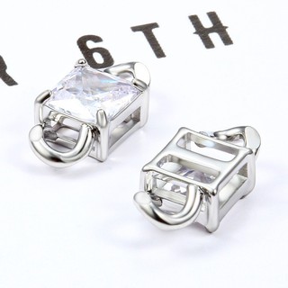 Hoàn thiện Ba Lan Kim Cương Hình Vuông Quyến Rũ 2 Lỗ Mặt Dây Bông Tai Vòng Tay Trang Sức Làm Đồ Dùng Tự Làm Phát Hiện Phụ Kiện