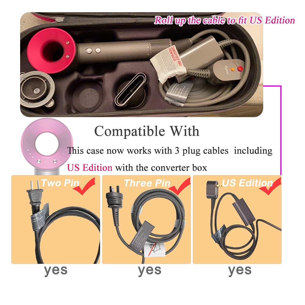 Máy Sấy Tóc Túi Bảo Quản Du Lịch Cứng Mang Theo Cho Dyson HD03 HD08 HD15 Siêu Âm Máy Sấy Tóc Hộp Bảo Quản Máy Uốn Tóc
