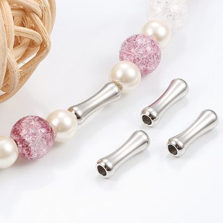 Thép không gỉ Tre xuyên lỗ Hạt Phụ kiện Trang sức diy Vòng cổ Vòng tay Hạt