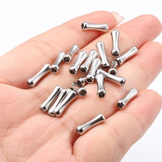Thép không gỉ Tre xuyên lỗ Hạt Phụ kiện Trang sức diy Vòng cổ Vòng tay Hạt