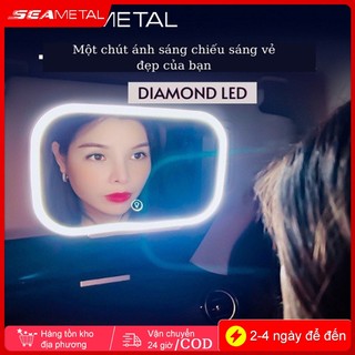 Gương Trang Điểm Trên Ô Tô Với Đèn LED 3 Chế Độ Ánh Sáng Gắn Chắn Nắng Xe Hơi, sạc USB Đa năng cao cấp