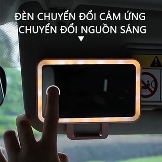 Gương Trang Điểm Trên Ô Tô Với Đèn LED 3 Chế Độ Ánh Sáng Gắn Chắn Nắng Xe Hơi, sạc USB Đa năng cao cấp