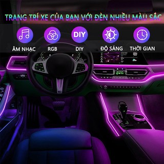 Đèn neon xe hơi SEAMETAL LED RGB không dây trang trí nội thất điều khiển bằng APP