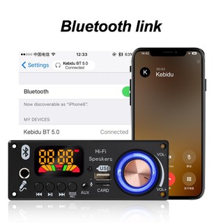 Bảng giải mã Bluetooth 5.1 MP3 160W Bộ khuếch đại Máy nghe nhạc Đài FM trên ô tô Mô-đun TF USB Mic Ghi cuộc gọi