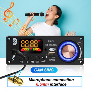 Bảng giải mã Bluetooth 5.1 MP3 160W Bộ khuếch đại Máy nghe nhạc Đài FM trên ô tô Mô-đun TF USB Mic Ghi cuộc gọi