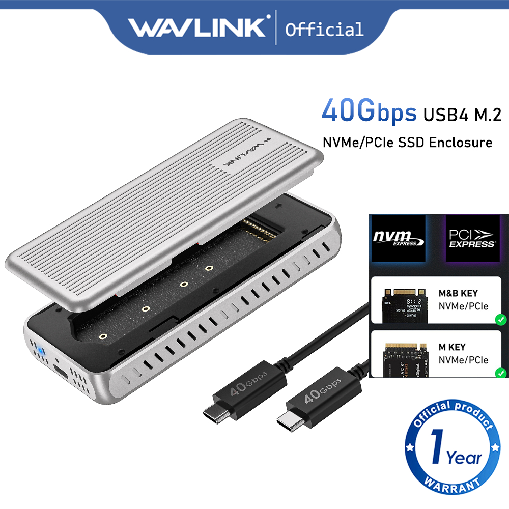 Wavlink 40Gbps PCIe NVMe SSD Vỏ USB4 Vỏ ổ cứng gắn ngoài Wavlink 40Gbps PCIe NVMe SSD Vỏ USB4 Vỏ ổ cứng gắn ngoài