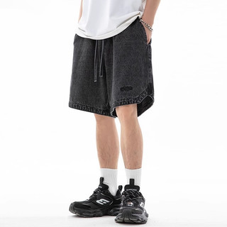 GKSSS quần short denim Phong cách đường phố mùa hè đơn giản theo phong cách retro Mỹ unisex