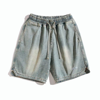 GKSSS quần short denim Phong cách đường phố mùa hè đơn giản theo phong cách retro Mỹ unisex