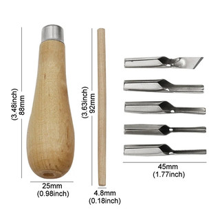 Dụng cụ đục gỗ chuyên nghiệp để khắc chi tiết cơ bản Công nhân gỗ Mỹ thuật bầu DIY