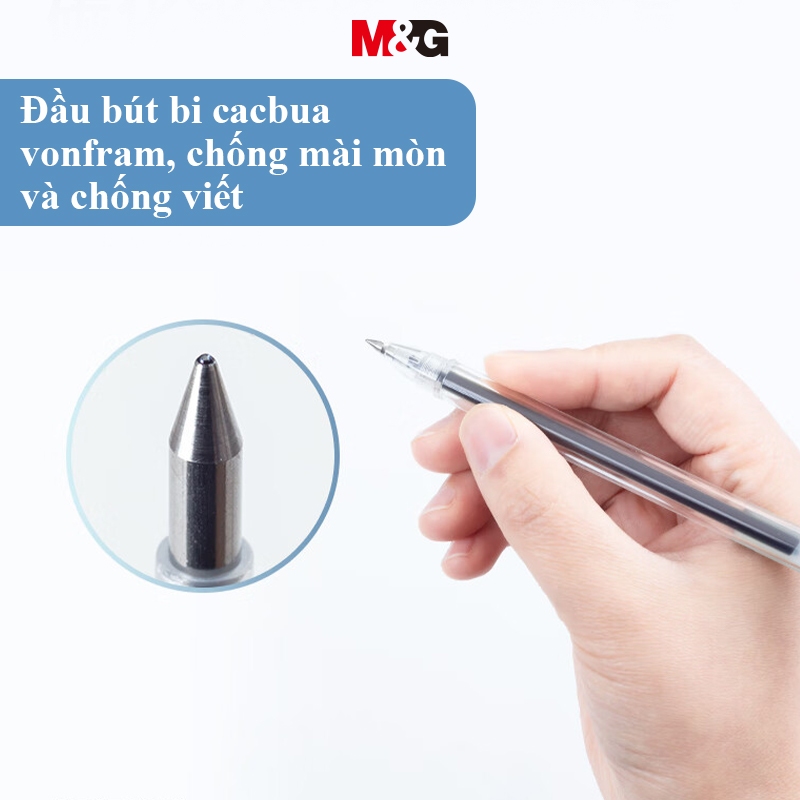 Ruột Bút Gel M&G 0.5mm Màu Đen/Xanh/Đỏ, Đầu Bi Nắp Rút, Ruột Thay Thế Bút Ký MG6102 1 Chiếc