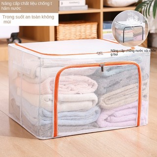 Túi Đựng Quần Áo Chăn Màn Khung Thép Trong Suốt, Cỡ Lớn, Có Thể Gấp Gọn 22L-100L Storage boxes【Chiosala12】