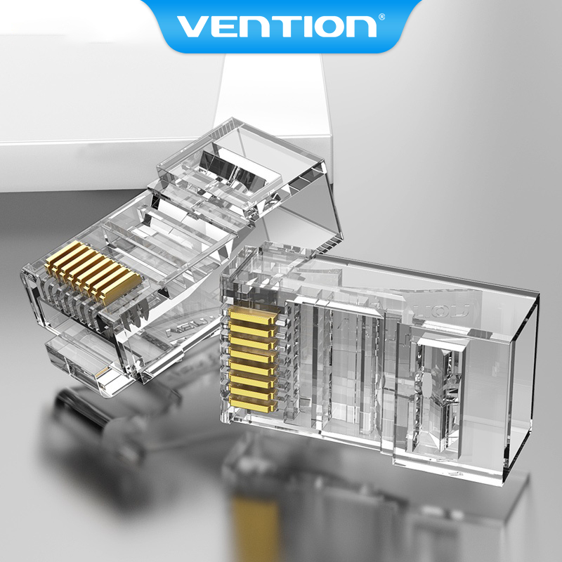 Đầu nối Vention RJ45 Cat6 / Cat5e / Cat5 Cắm mạng 8P8C Cáp Ethernet mô ...