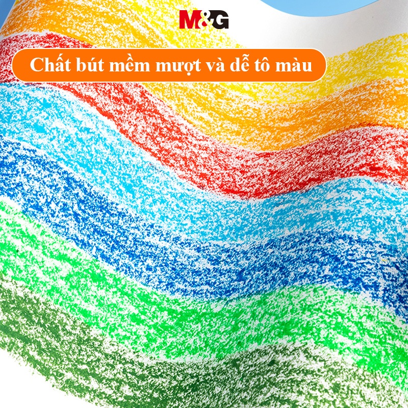 Màu Sáp Dầu M&G 12/24/36/48 Màu, Bút Sáp Màu An Toàn Không Độc Hại, Có Thể Giặt Được