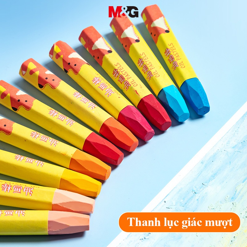 Màu Sáp Dầu M&G 12/24/36/48 Màu, Bút Sáp Màu An Toàn Không Độc Hại, Có Thể Giặt Được