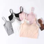 Ice Silk Modal Camisole Nữ Có Miếng Lót Ngực Không Vòng Thép Một Mảnh Mặc Bên Ngoài Bên Trong Ngắn Crop Đáy Áo Sơ Mi Quần Lót Mùa Hè Thoáng Khí Hút Mồ Hôi Co Giãn Thời Trang Đơn Giản Phong Cách Hàn Quốc Cotton Nguyên Chất Màu Trơn Phong Cách OL ins Phong