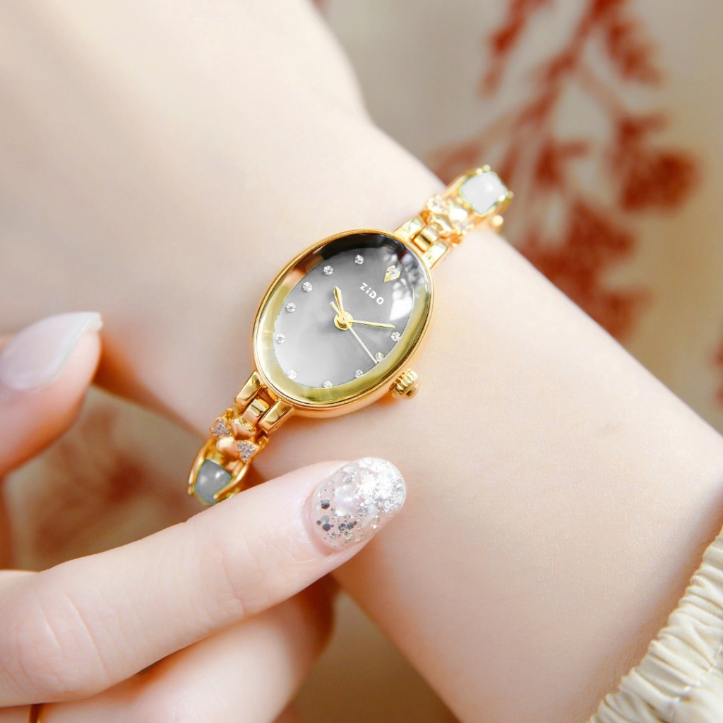 Tính khí đơn giản và thời trang, đồng hồ nữ hình bầu dục chống thấm nước thạch anh sang trọng nhẹ