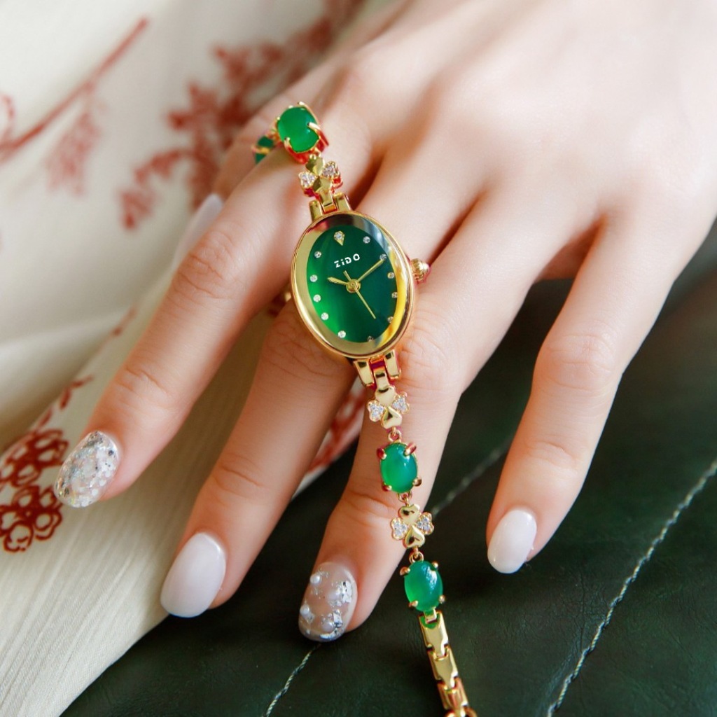 Tính khí đơn giản và thời trang, đồng hồ nữ hình bầu dục chống thấm nước thạch anh sang trọng nhẹ