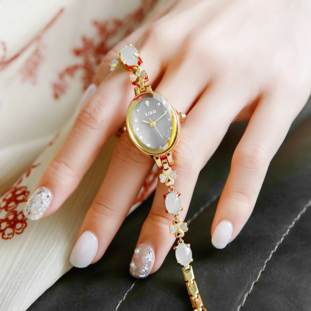 Tính khí đơn giản và thời trang, đồng hồ nữ hình bầu dục chống thấm nước thạch anh sang trọng nhẹ