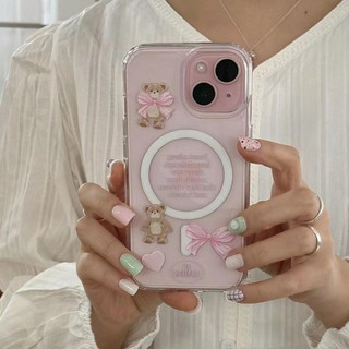 Ins Girly Cream Cake Bear Pattern Ví đựng thẻ cho iPhone 15pro 15promax 14 14promax 14 pro Soft Case