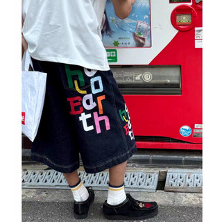 Quần short denim nam Gksss Mỹ retro dáng rộng giản dị chất lượng cao phong cách trung tính nhiều màu sắc in chữ quần short bảo hộ lao động