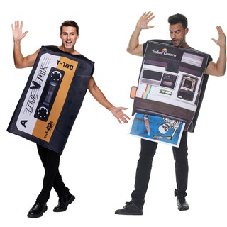 Người Lớn Ngộ nghĩnh Cassette Băng Hallowen Trang Phục Đảng Trò Chơi Retro Máy Ảnh & Âm Nhạc Cassette Linh Vật Cosplay Trang Phục Nam Carnival Sân Khấu Biểu Diễn Lạ Mắt Trang Phục