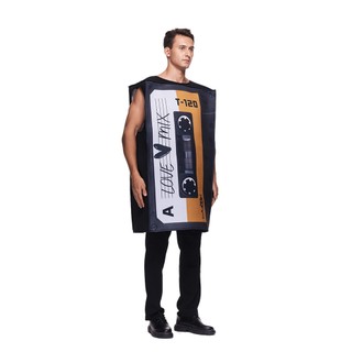 Người Lớn Ngộ nghĩnh Cassette Băng Hallowen Trang Phục Đảng Trò Chơi Retro Máy Ảnh & Âm Nhạc Cassette Linh Vật Cosplay Trang Phục Nam Carnival Sân Khấu Biểu Diễn Lạ Mắt Trang Phục