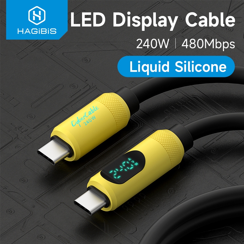 Cáp Hagibis USB C sang USB C có màn hình LED Cáp sạc nhanh Type C PD ...