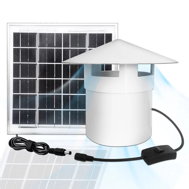 Quạt ống năng lượng mặt trời Quạt ống 110 / 160 Mái PVC Quạt thông gió mạnh mẽ Thích hợp cho các xưởng gia đình nhà để xe dưới lòng đất và những nơi khác Thông gió thông gió Thích hợp cho các xưởng gi