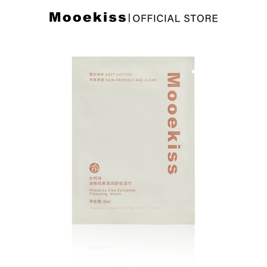 Mooekiss khăn ướt tẩy trang Làm sạch sâu Không kích ứng đóng gói tiện lợi 6ml