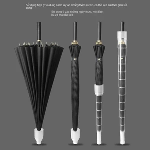 Sun Umbrella 16 Thép Chắc Chắn Nói Tay Cầm Dài Da Ô Dù